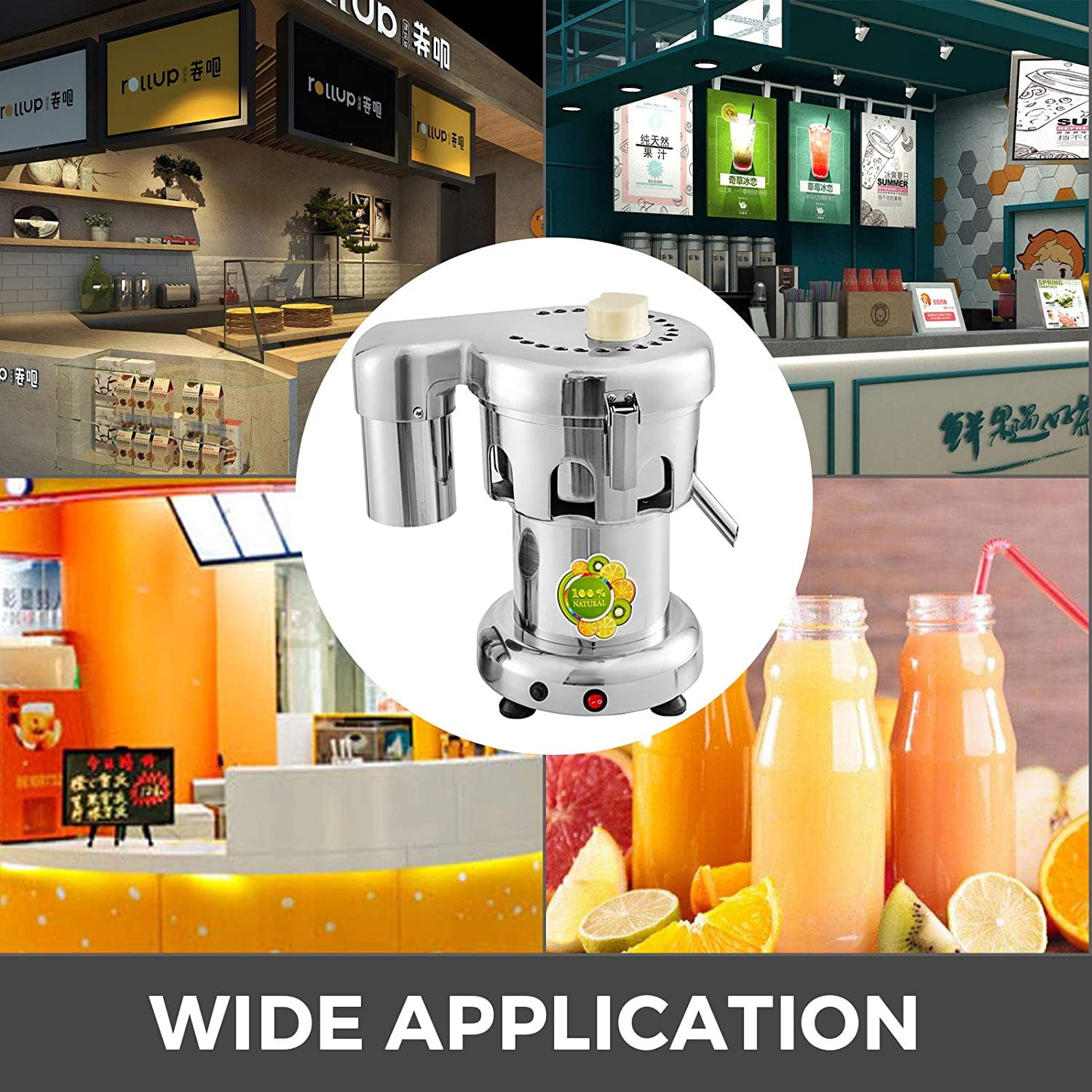 KFFKFF Commercial Juice Extractor Heavy-Duty Juicer with Durable Aluminum and Stainless Steel Design for Efficient Fruit and Vegetable Juicing