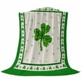thumbnail image 6 of St. Patrick's Day Blanket Soft Cozy Warm Throw Blanket for Couch, Plush Fuzzy Flannel Fleece Blankets for Sofa, Spring Green Shamrock Leaves Beige Bed Blankets Lightweight Gifts for Women, 50"x60", 6 of 9