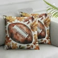 thumbnail image 3 of Heduofu Fall Pillow Covers Set of 2, Fall Decorative Maple Leaf Football Throw Pillows Autumn Thanksgiving Cushion Pillow Covers for Sofa Couch Outdoor 12x12in, 3 of 7
