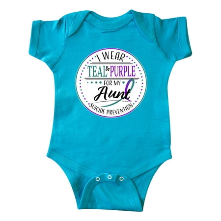 

Inktastic Suicide Prevention- I Wear Teal and Purple for My Aunt Gift Baby Boy or Baby Girl Bodysuit