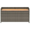 thumbnail image 2 of vidaXL Storage Bench Grey 100x50x52 cm Poly Rattan and Acacia Wood, 2 of 5
