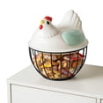 thumbnail image 4 of Chicken Design Ceramic Egg Storage Basket Iron Basket Holds 20-25 Eggs, Egg Holder, Organizer Case, Container Egg Basket Holder （Green）, 4 of 6