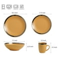 thumbnail image 5 of Bestone 16 Pieces Dinnerware Set, Stoneware, Chip Resistant, Dinnerware Sets, Plates, Dishes, Bowls, Service for 4,Golden and Yellow, 5 of 6