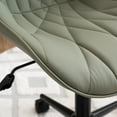thumbnail image 5 of YOUNIKE Desk chair, Armless Swivel Office Chair, Faux Leather Task Chairs, Upholstered Computer Chair, Home Chair with Wheels, Bedroom, Dorm, Living Room, Olive Green, 5 of 15