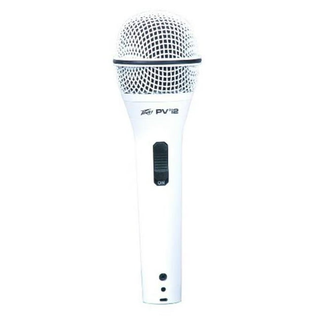 Peavey Electronics PVI2WHITEQTR Cardioid Unidirectional Dynamic Vocal Microphone with On-Off Switch, 0.25 in. Plug & 6 m Cable - White