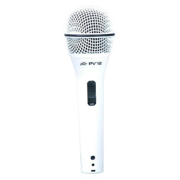 Peavey Electronics PVI2WHITEQTR Microphone Vocal Dynamique Unidirectionnel Cardioïde avec Interrupteur Marche-Arrêt et Prise 0,25 Po et Câble de 6 M - Blanc