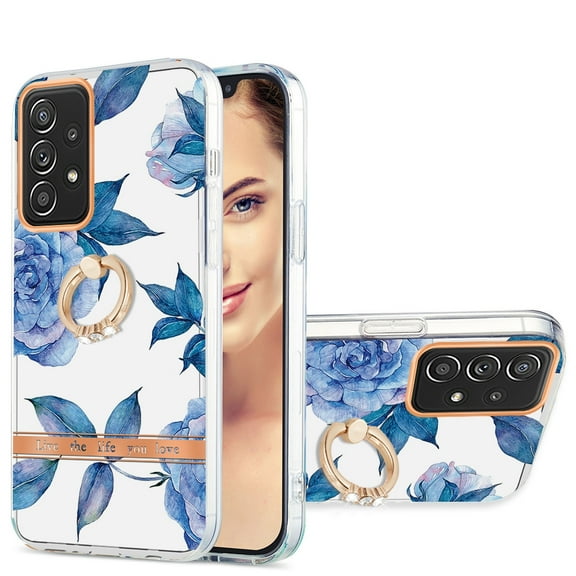 For Samsung Galaxy A72 5G / 4G Ring IMD Flowers TPU Phone Case