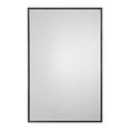 thumbnail image 1 of Benzara BM204971 Rectangular Wooden & Metal Wall Mirror, Black & Silver, 1 of 2