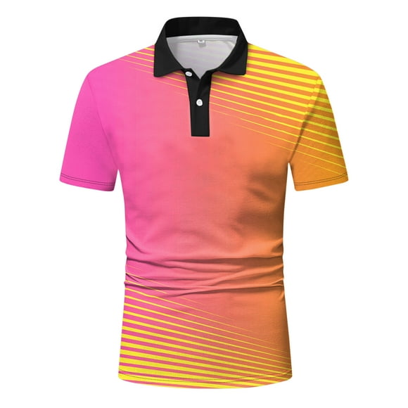 Cathalem Polo T Shirts for Men Casual Slim Fit Basic Designed Cotton Shirts,Orange M