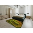 thumbnail image 4 of Ahgly Company Indoor Square Patterned Dark Yellow Green Area Rugs, 4' Square, 4 of 6