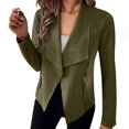 thumbnail image 1 of Women's Faux Suede Jackets 2024 Fall Long Sleeve Open Front Cropped Coat, 1 of 4