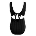 thumbnail image 4 of Xudanell Maternity Floral Summer Swimsuits One Piece Bathing Suits V-Neck Pregnancy Sexy Swimwear Backless High Waist Bikini Sexy&nbsp;Bathing&nbsp;Suit (Black,S), 4 of 6