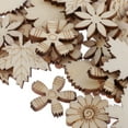 thumbnail image 6 of EHJRE 100Pcs Rustic Wooden Flowers Leaves Scrapbooking Embellishments Blank Wood Table, 6 of 8