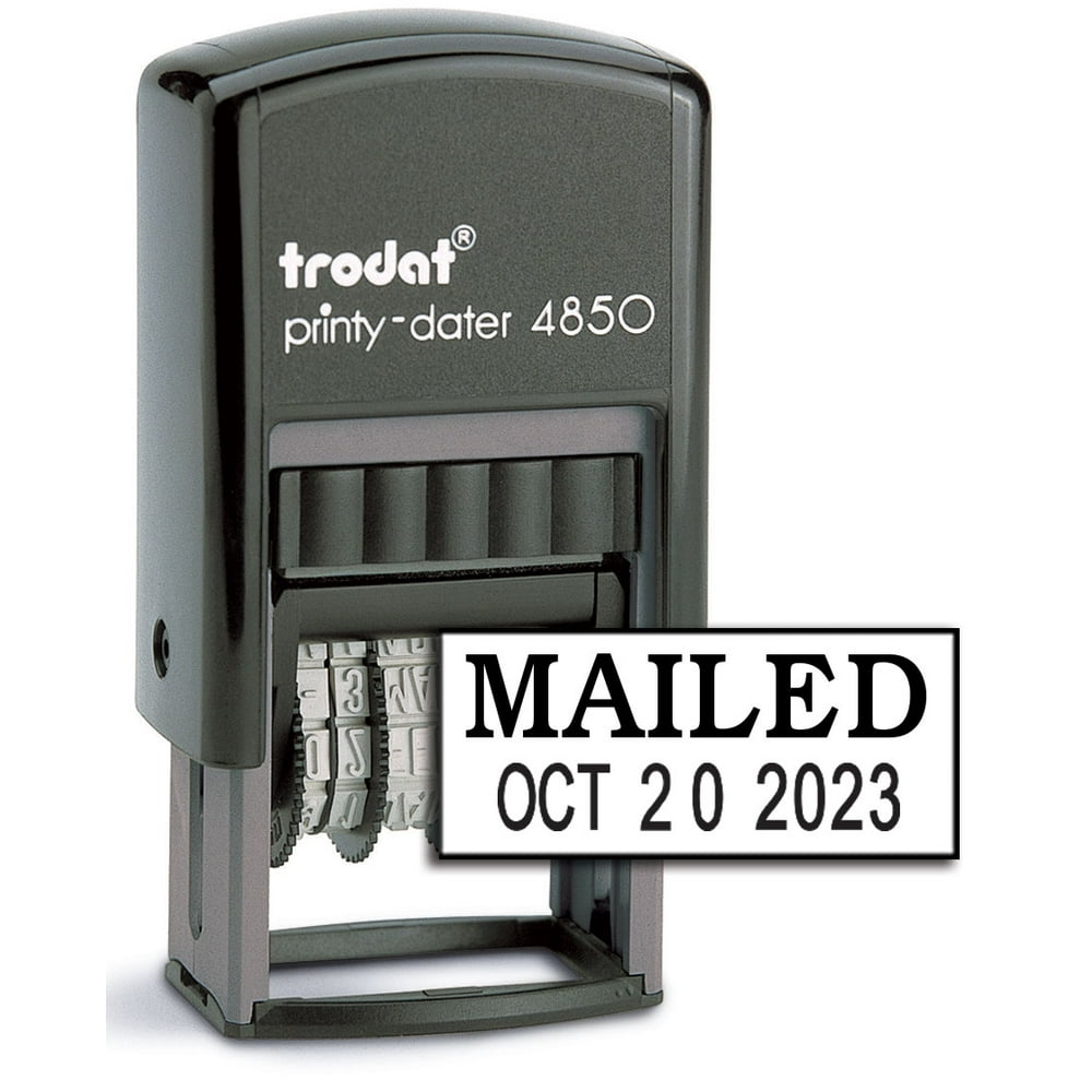 Trodat 4850 Date Stamp with MAILED, Self Inking Stamp Black Ink