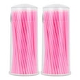 thumbnail image 1 of 200 Pcs Brosses Micro Jetables Applicateurs Baguettes de Mascara pour Extensions de Cils, Couleur Rose, 1 of 8