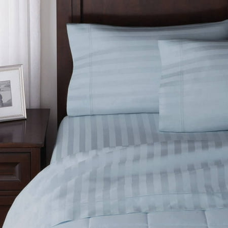 New Charter Club Damask Stripe - Better Homes & Gardens 300 Thread Count Wrinkle-Free Blue Damask Stripe Full Bedding Sheet Set