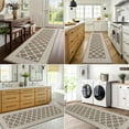 thumbnail image 3 of Yamaziot 2'x10' Runner Rug, Washable Kitchen Runners Rugs for Hallway, Non Slip Indoor Entryway Mat Low Profile Floor Doormat, Laundry Room Rug, Brown, 3 of 9