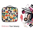 thumbnail image 6 of FORMRS Travel Makeup Bag Large Capacity Train Case Cosmetic Organizer with Adjustable Dividers, Green Geometric, 6 of 8