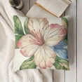 thumbnail image 3 of YINGXI Spring Mangnolia Green Red White Flower Throw Pillow Covers, Cushion Case for Sofa Couch 12x12in, 3 of 5
