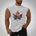 thumbnail image 1 of Camiseta sin mangas de cuello redondo para hombre, informal, a la moda, sin mangas, con estampado, cuello redondo, deportiva, de poliéster, 1 of 5