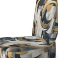 thumbnail image 4 of Designart "Formes Harmonieuses Composition Or Blanc" Chaise d'Appoint Rembourrée Formes Abstraites Dorées - Fauteuil Moderne pour Salon, 4 of 7