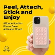 OCTOBUDDY *MAX* - حامل لاصق لحافظة الهاتف من السيليكون - حامل قبضة قوي بدون استخدام اليدين لصور السيلفي ومقاطع الفيديو - متوافق مع iPhone وAndroid - 2.6 بوصة x 3.9 بوصة، وردي طباشيري