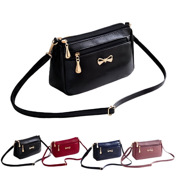 GASTROPOD Women's PU Leather Crossbody Bag - Lightweight Shoulder Handbag with Zipper Pockets, Spacious Compartments for Daily Use, Black