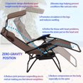thumbnail image 2 of Dkeli Zero Gravity Chair Set of 2 Patio Chairs Lounge Chair Outdoor Folding Recliner with Canopy Sunshade and Cup Holder Reclining Chairs for Beach Garden Lawn Pool Camping, Brown, 2 of 7