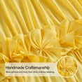 thumbnail image 2 of 7 Pieces Elegant French Country Bed in a Bag, Bright Yellow Handmade Bow Tie Fluffy Bed Comforter with Down Alternative Filling, Vintage Ruched Bed Sets for Bedroom, Queen (LQ-33), 2 of 14