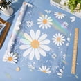 thumbnail image 3 of 39.4x17 Inch Rainbow Window Privacy Film Daisy 3D Static Flowers Glass Cling Plastic Non-Adhesive Reusable Stained Window Decals Covering Sun Blocking Glass Sticker for Room Home White, 3 of 9