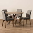thumbnail image 4 of Baxton Studio Kimberly 5 Piece Round Dining Set in Gravel and Walnut, 4 of 8