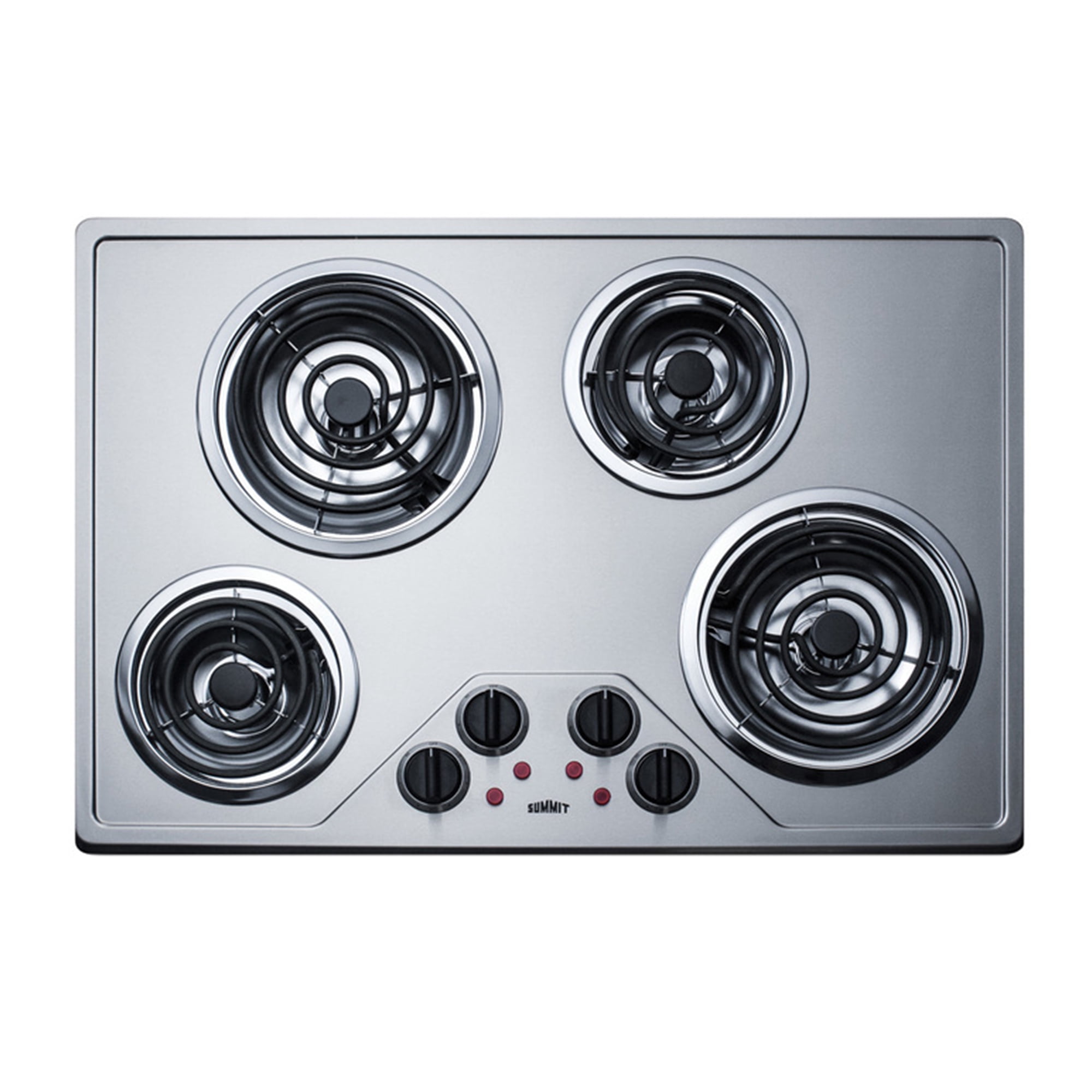 Summit 30 Inch Electric Cooktop, 230 Volt, ADA compliant, 4 Burners, Stainless Steel - CR431SS