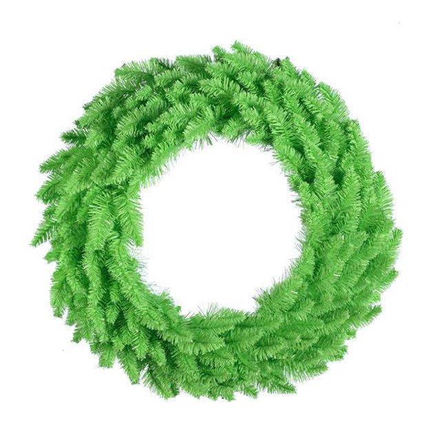 Lime Dural-Lit Lime Wreath with Lime LED Lights, 24 in.