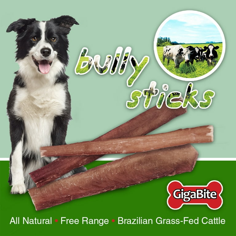 EcoKind Brazilian Bully Sticks (4, 6 or 12)  Grass-Fed Brazilian Beef  Bully Dog Chew Sticks & Treats