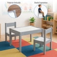 thumbnail image 4 of Kids House Mesa Montessori Sprout Set Infantil de Madera 64x48 cm con 2 Sillas, Ideal para Niños Pequeños, Juego, Aprendizaje, Lectura y Manualidades, Diseño Compacto y Seguro (Gris y Blanco), 4 of 8