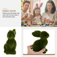 thumbnail image 7 of 2Pcs Easter Moss Bunny Furry Rabbit Figurine Sculpture Green, 7 of 7