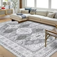 thumbnail image 2 of CAROMIO Washable Area Rugs for Bedroom Non Slip Large Area Rugs for Living Room Oriental Boho Rug Distressed Chenille Carpet Stain Resistant Throw Rugs, 8' x 10' Gray, 2 of 7