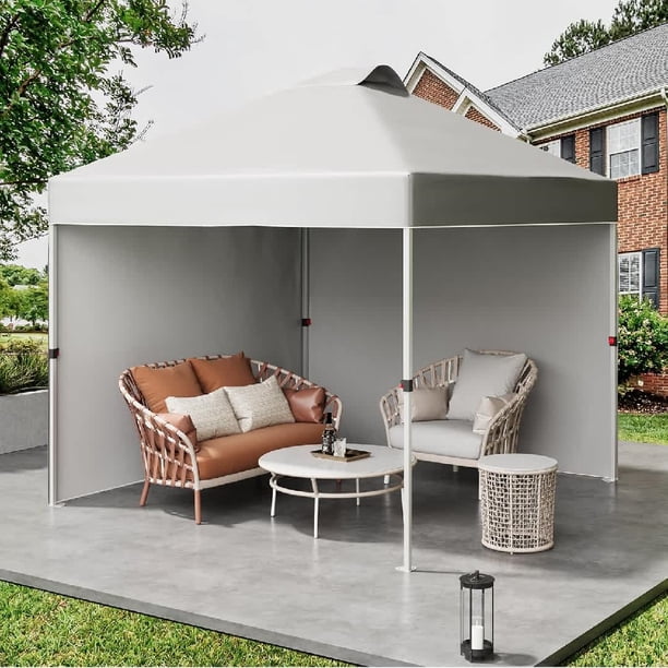 Commercial Resistente Pop Up Canopy Tent 2 Removable Side Panels Privacy cm de Anchoheeled Carry Bag 4 Sandbags Portátil Sun Shelter para Camping Beach Parties & Events