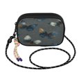 thumbnail image 2 of Stylish Crossbody Phone Bag Purse Handbags Adjustable Strap, Compact Design for Essentials Brown-blue Butterfly Pattern, 2 of 7