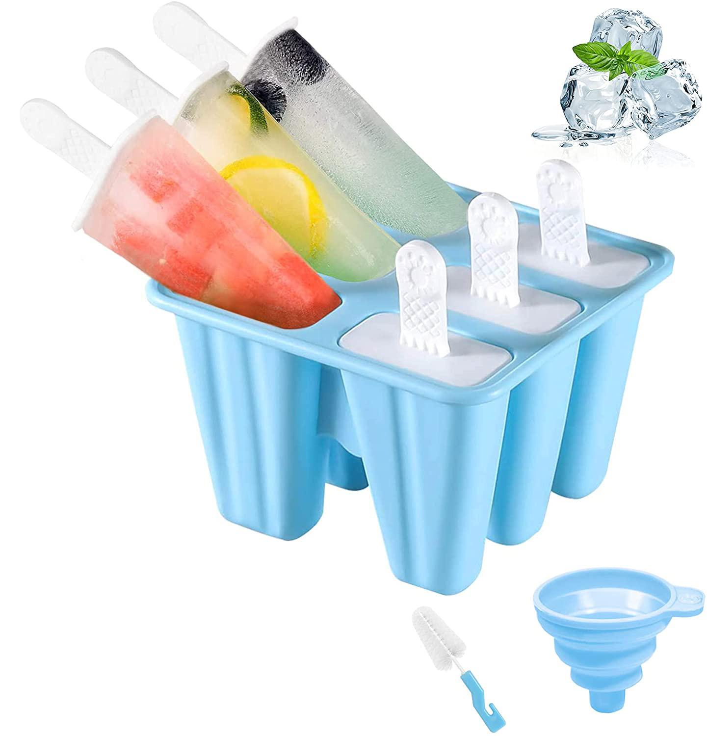 6 Ice Lolly Moulds Silicone Cell Ice Lolly Moulds for Children, Adults