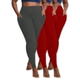 thumbnail image 2 of lcziwo Yoga Pants with Pockets for Women Plus Size Soft Athletic Leggings Solid Color Elastic Waist Butt Lifting Quick Dry Leggings Gray XXXXL, 2 of 8