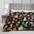 thumbnail image 4 of Cat Floral Blanket Gifts For Kids Adults - Lightweight Throw Blanket For Bedroom Living Room Decor Soft Fuzzy Fleece Cozy Plush Bed Couch 40"X30", 4 of 7