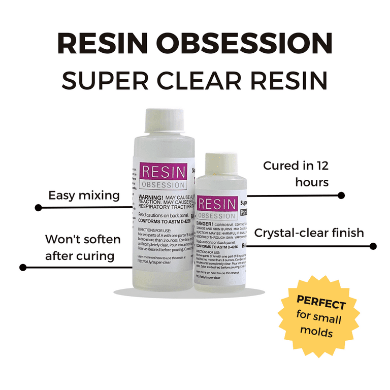 Resin Obsession Super Clear Epoxy Resin for Small Mold and Crafting  Projects - 6 oz Kit