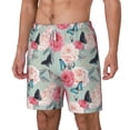 thumbnail image 2 of Uemuo Roses and Butterflies Pattern Mens Swim Trunks Quick Dry Board Shorts with Mesh Lining, Stretch Beach Shorts Quick Dry No-Chafing Board Shorts-Large, 2 of 9