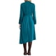 thumbnail image 3 of INSPIRAR CHIC Vestido de Satén A-line Elegante de Manga Larga con Cuello Alto para Mujeres Otoño 2XL Azul Pavo Real, 3 of 5