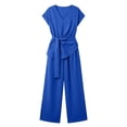 thumbnail image 4 of Women's 2 Piece Set, Round Neck Sleeveless Blouse with Loose Pocket Pants, Casual Linen Summer Outfit for Beach or Daily, 2026 New Limited-time Offer, 4 of 6