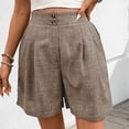 thumbnail image 6 of Shorts for Women Elasticated High Waist Solid Color Summer Shorts with Pockets Fashion Loose Hot Pants Wide Leg Casual Comfy Holiday Beach Daily Work Short, 6 of 6