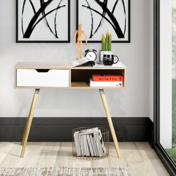 35.4" Writing Computer Desk With Drawer, Oak866