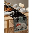 thumbnail image 6 of Ldtrchee Vintage Black Christmas Table Runner 60 Inches, Xmas Bear Tree Snowflake Bed Runner Dresser Scarves Tabletop for Indoor Outdoor Parties/Ceremony/Banquet, 13" x 60", 6 of 8