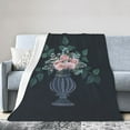 thumbnail image 1 of ZICANCN Anti-Pilling Flannel Bed Throw Blankets Flowers Roses Vase , Couch Ultra Soft Micro Fleece Sofa Bed Camping Travel Blanket for Adults 50"x40", 1 of 8